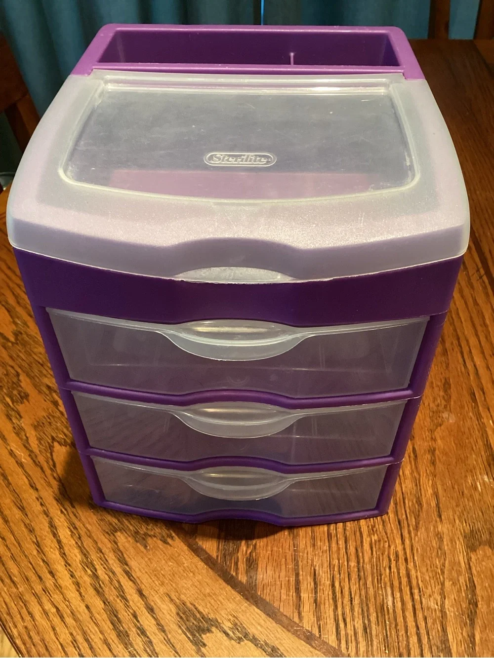 Desktop Purple 3-Drawer Plastic Storage Organizer by Sterilite